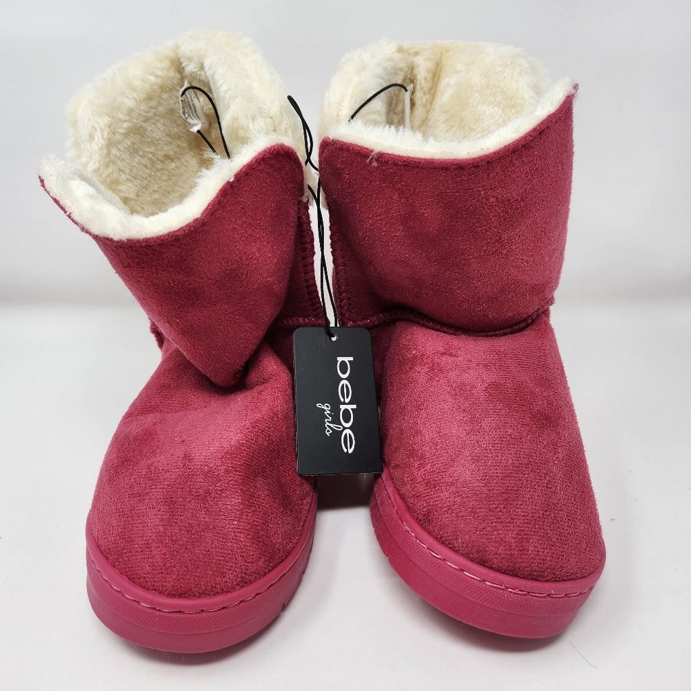 Bebe Girls' Winter Boots Faux-Fur Shearling Fuchsia NEW FAST SHIPPING
